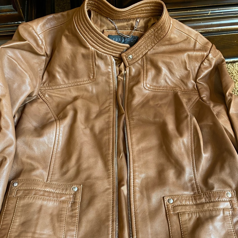 Bernardo brown leather coat